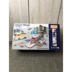 Yellow Cargo Truck Change of Scene Music Lights Sounds Toy Vehicle Playset